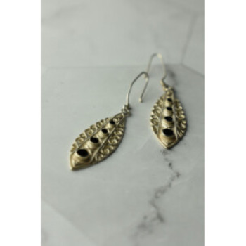 Vintage 925 Sterling Silver Black Agate Earrings