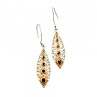 Vintage 925 Sterling Silver Black Agate Earrings