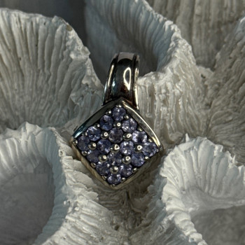 925 Sterling Silver Tanzanite Pendant Length 0.90 Inch
