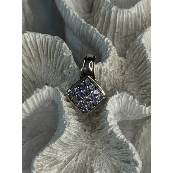 925 Sterling Silver Tanzanite Pendant Length 0.90 Inch