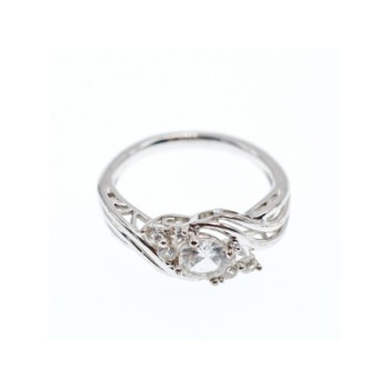 925 Sterling Silver White Topaz Ring Size 7