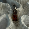 Vintage 925 Sterling Silver Amber Pendant Length 1.10 Inch