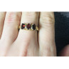 Gold Plated Ring With Garnet Size 7