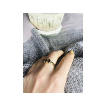 Gold Plated Ring With Garnet Size 7