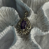 Classy 925 Sterling Silver Amethyst Pendant Length 1.20 Inch