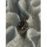 Classy 925 Sterling Silver Amethyst Pendant Length 1.20 Inch