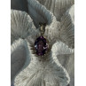 Elegant 925 Sterling Silver Amethyst Pendant Length 1 Inch