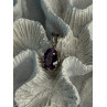 Elegant 925 Sterling Silver Amethyst Pendant Length 1 Inch