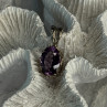 Elegant 925 Sterling Silver Amethyst Pendant Length 1 Inch