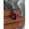 Elegant 925 Sterling Silver Amethyst Pendant Length 1 Inch