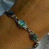 Vintage 925 Sterling Silver Abalone Bracelet Length 6.5