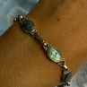 Vintage 925 Sterling Silver Abalone Bracelet Length 6.5