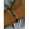 Vintage 925 Sterling Silver Abalone Bracelet Length 6.5