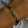 Vintage 925 Sterling Silver Abalone Bracelet Length 6.5