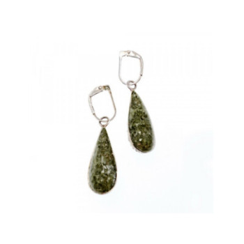 925 Sterling Silver Green Jasper Earrings