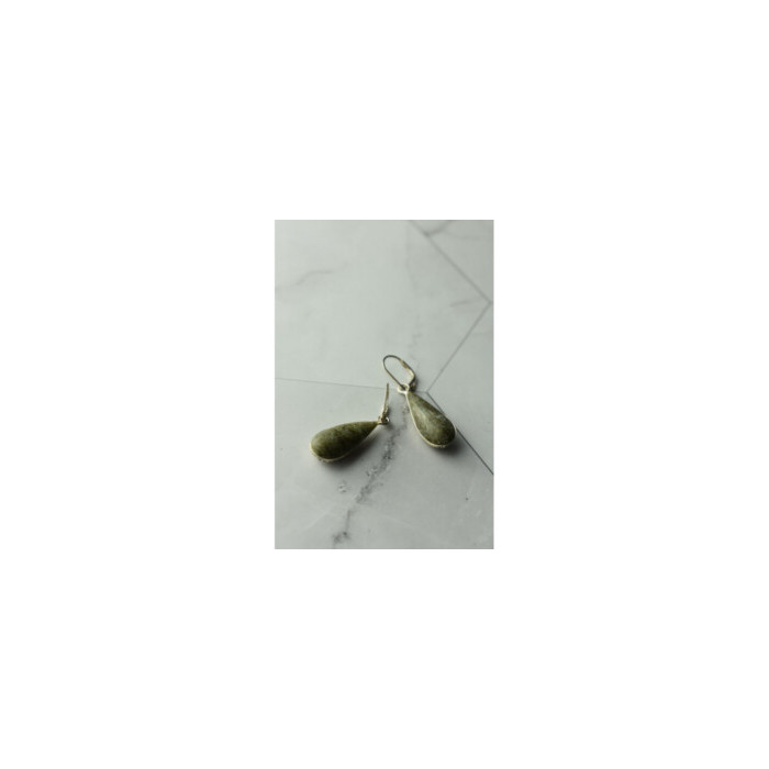 925 Sterling Silver Green Jasper Earrings
