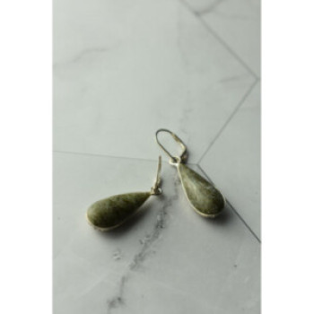 925 Sterling Silver Green Jasper Earrings