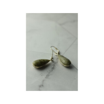 925 Sterling Silver Green Jasper Earrings