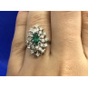 Beautifull Ring With Green & White CZ Size 6.5