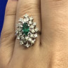 Beautifull Ring With Green & White CZ Size 6.5
