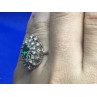 Beautifull Ring With Green & White CZ Size 6.5