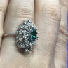 Beautifull Ring With Green & White CZ Size 6.5