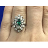 Beautifull Ring With Green & White CZ Size 6.5