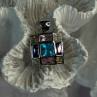 Fas 925 Sterling Silver Multi Color Tourmaline Pendant Length 0.90 Inch