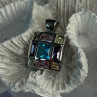 Fas 925 Sterling Silver Multi Color Tourmaline Pendant Length 0.90 Inch