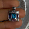 Fas 925 Sterling Silver Multi Color Tourmaline Pendant Length 0.90 Inch