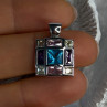 Fas 925 Sterling Silver Multi Color Tourmaline Pendant Length 0.90 Inch