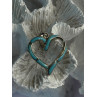 925 Sterling Silver Turquoise Heart Pendant Length 1.20 Inch