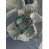 925 Sterling Silver Turquoise Heart Pendant Length 1.20 Inch