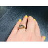 Gold Plated Ring With Dark Blue CZ Size 6.5