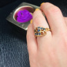 Gold Plated Ring With Dark Blue CZ Size 6.5
