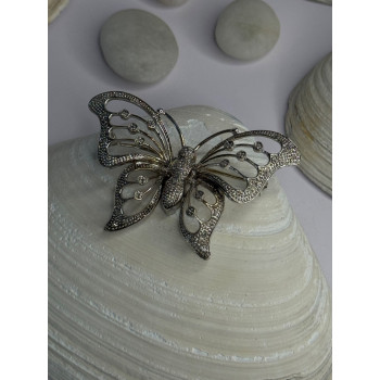 Elegant Design Germany 925 Sterling Silver Leaf Brooch Length 1.10 inch