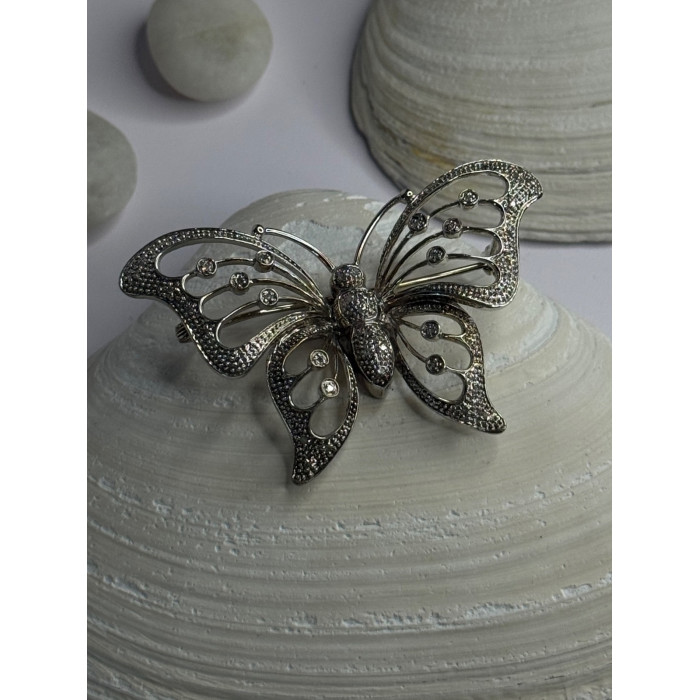 Elegant Design Germany 925 Sterling Silver Leaf Brooch Length 1.10 inch