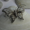 925 Sterling Silver Butterfly Beryl Brooch Length 1.30 Inch