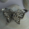 925 Sterling Silver Butterfly Beryl Brooch Length 1.30 Inch