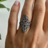 925 Sterling Silver Marcasites Ring Size 6.5