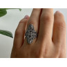 925 Sterling Silver Marcasites Ring Size 6.5