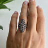 925 Sterling Silver Marcasites Ring Size 6.5