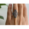925 Sterling Silver Marcasites Ring Size 6.5