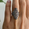 925 Sterling Silver Marcasites Ring Size 6.5