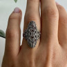 925 Sterling Silver Marcasites Ring Size 6.5