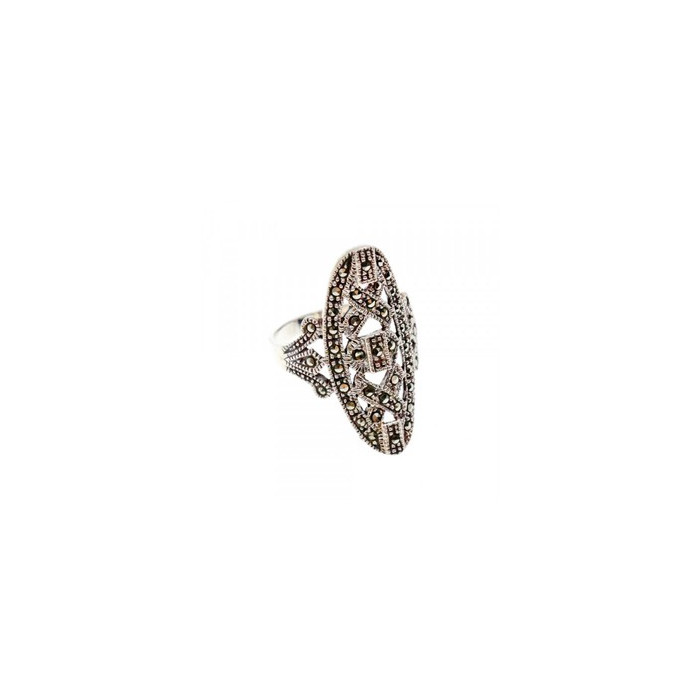 925 Sterling Silver Marcasites Ring Size 6.5