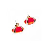 925 Sterling Silver Red Alpanite Stud Earrings