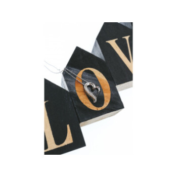 10K WHITE GOLD BLACK & WHITE DIAMONDS HEART CHAIN WITH PENDANT