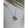 10K White Gold Black & White Diamonds Heart Chain With Pendant