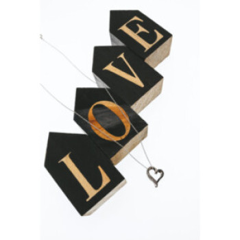 10K White Gold Black & White Diamonds Heart Chain With Pendant